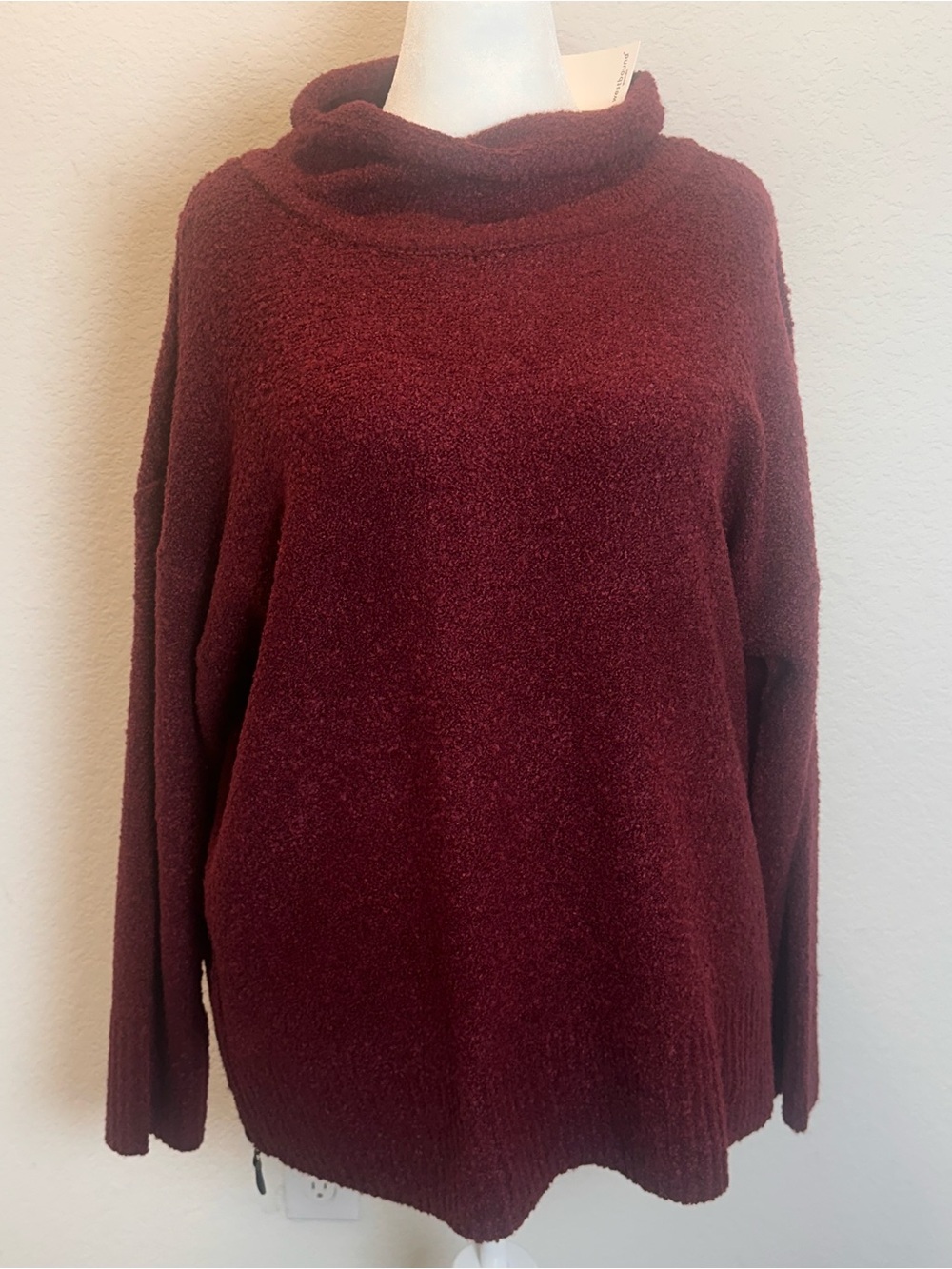 Westbound Wine Cowl Neck Sweater